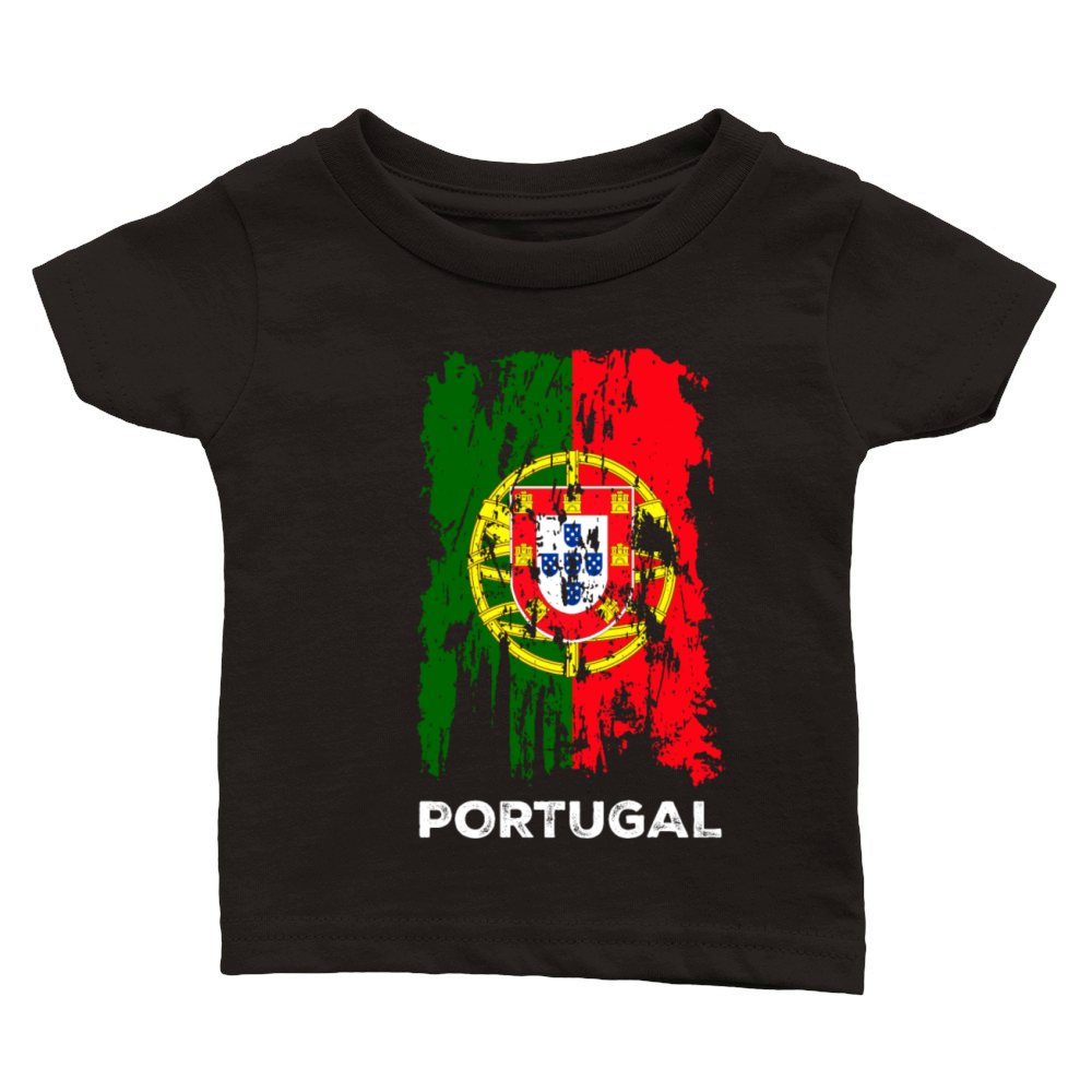 Distressed Portugal Country Flag Portuguese Pride Classic Baby Crewneck T-shirt