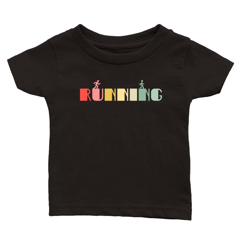 Retro Running Runner Vintage Run Sports Classic Baby Crewneck T-shirt