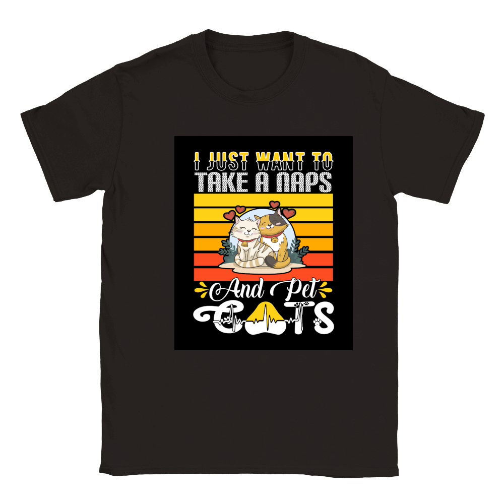 i just want to take a naps and pet cats Classic Kids Crewneck T-shirt