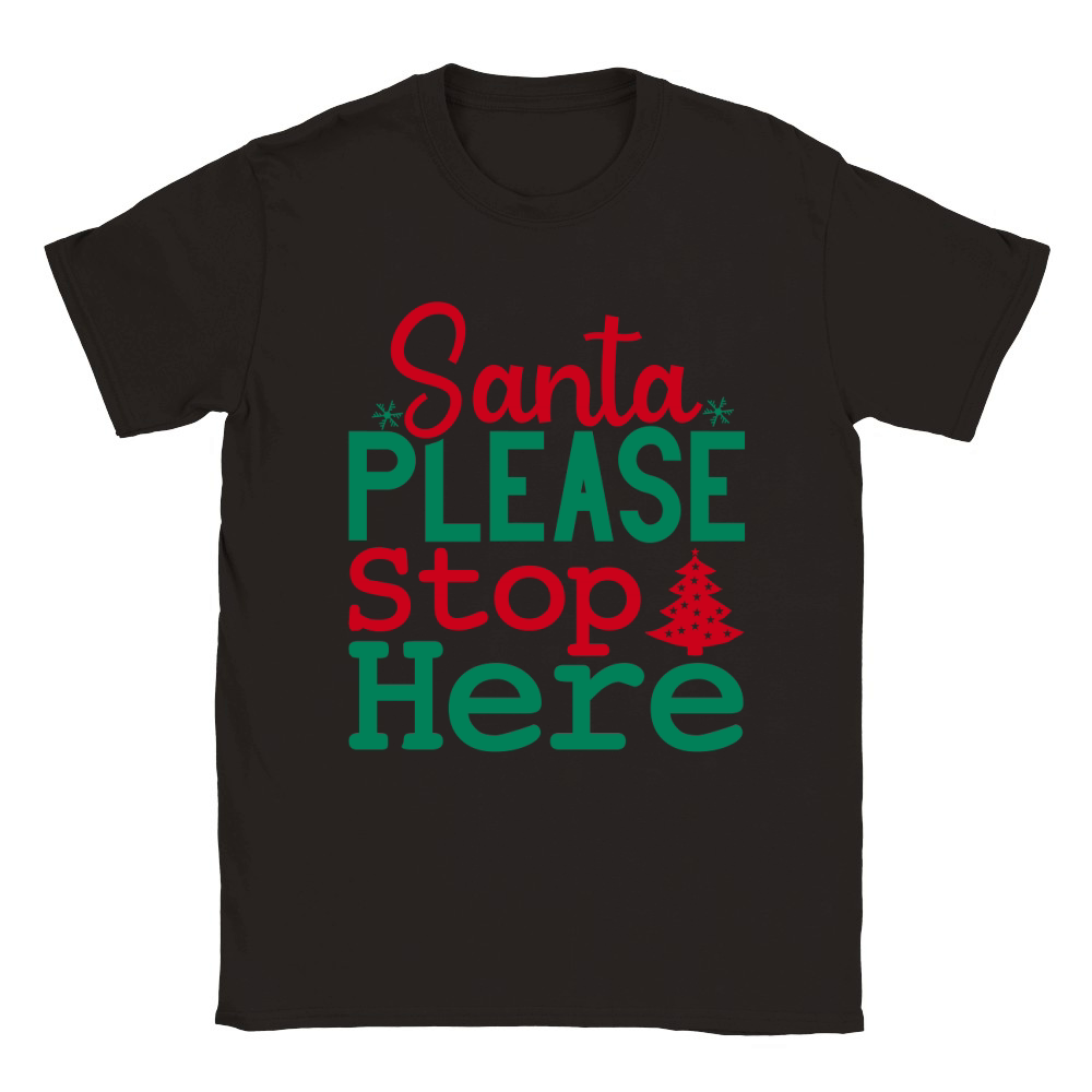 Santa please stop here Classic Kids Crewneck T-shirt
