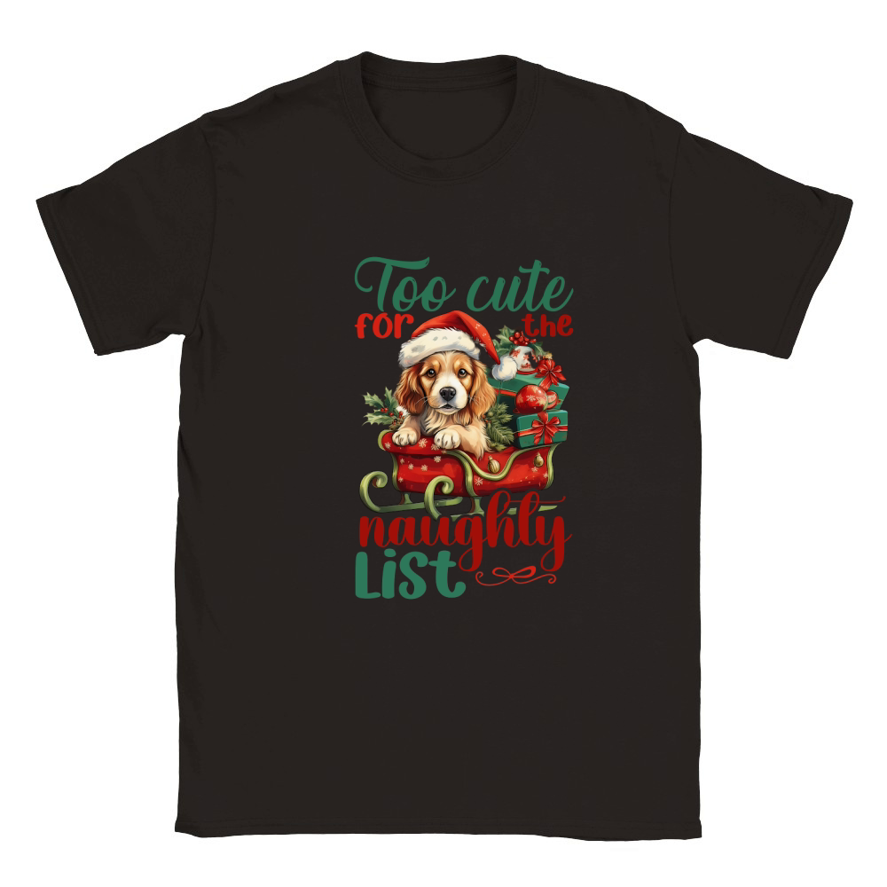 Too cute for the naughly list Dog 1 Classic Kids Crewneck T-shirt