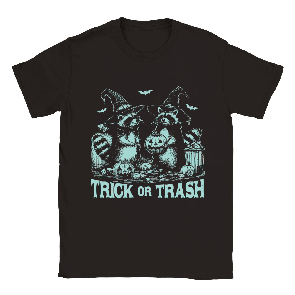 Trick Or Trash Halloween D Green Classic Kids Crewneck T-shirt
