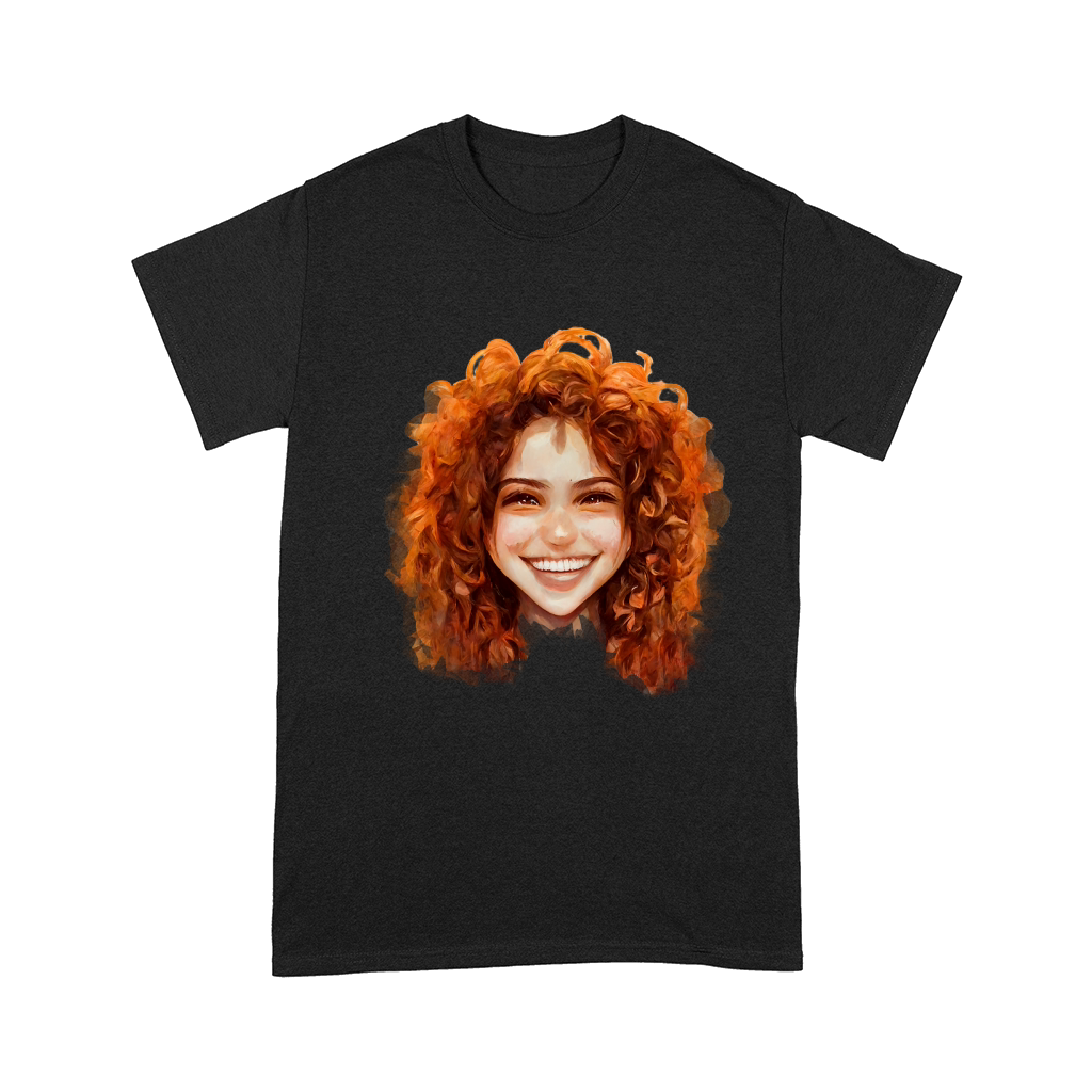 Fluffy Curly Orange Hair Woman Comfort T-shirt