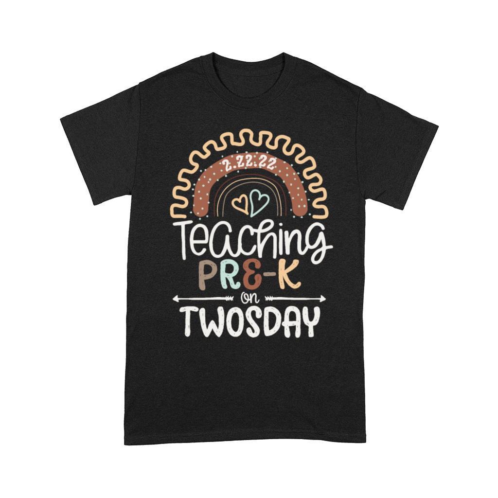 Teaching Pre-K on Twosday Organic Rainbow Comfort T-shirt