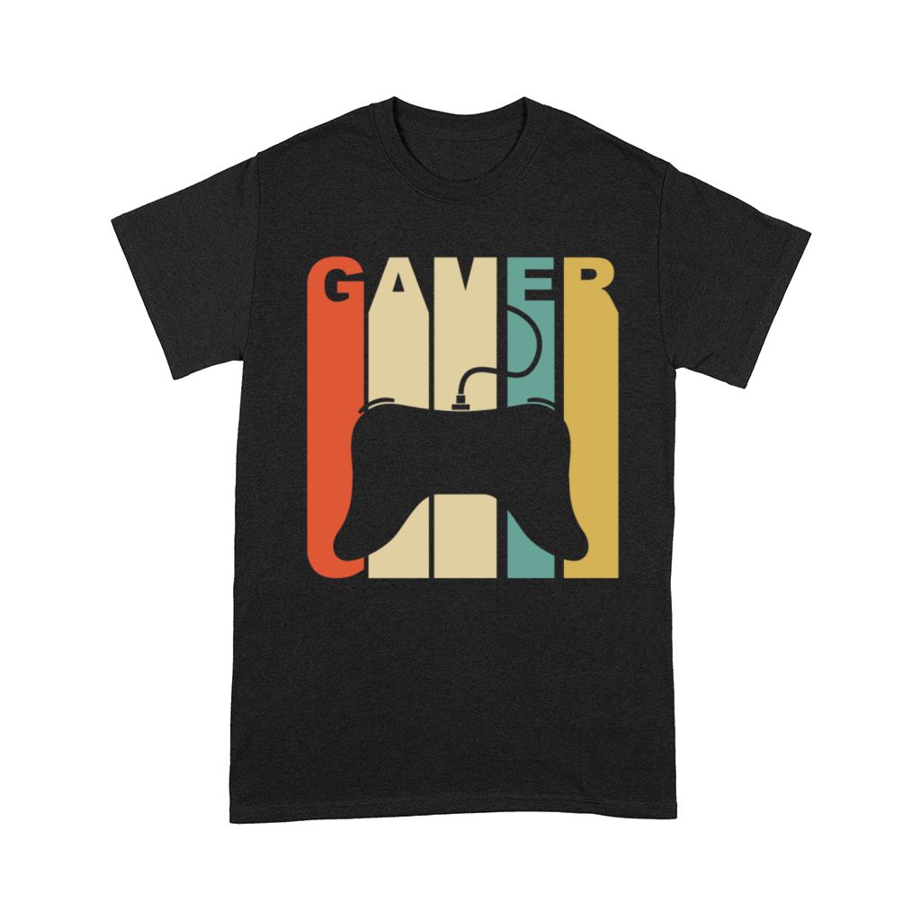 Vintage Gamer Controller Silhouette Retro Gaming Comfort T-shirt