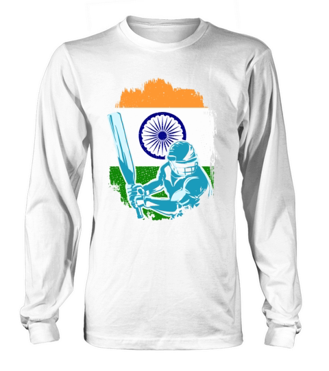 India Cricket Player Indian Flag Cricket Fan Long sleeved Unisex