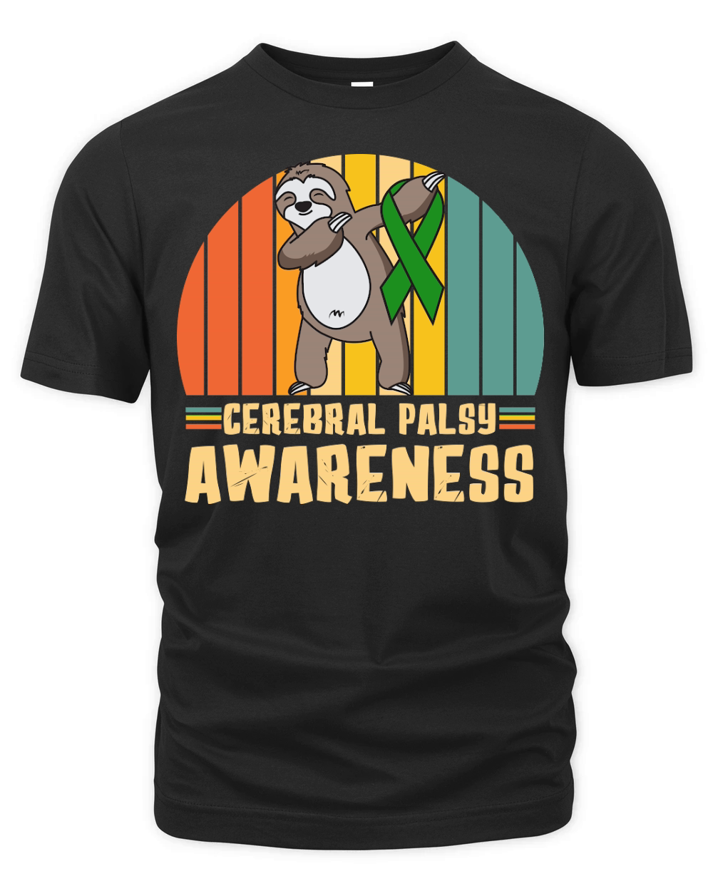 A220315 22 Cerebral Palsy Awareness Sloth Warrior Organic Unisex T-shirt