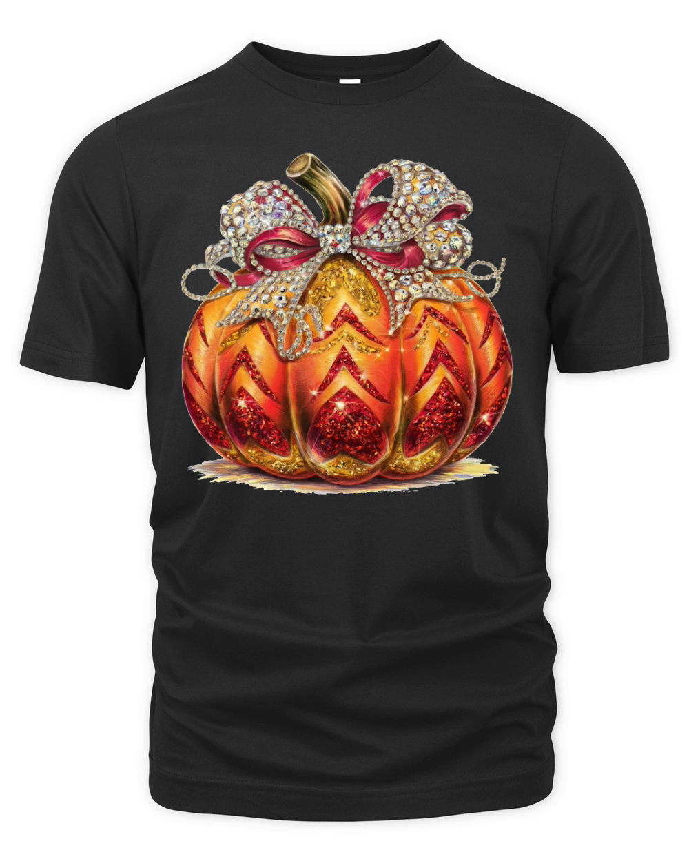 Gold Girly Pumpkin Clipart Organic Unisex T-shirt