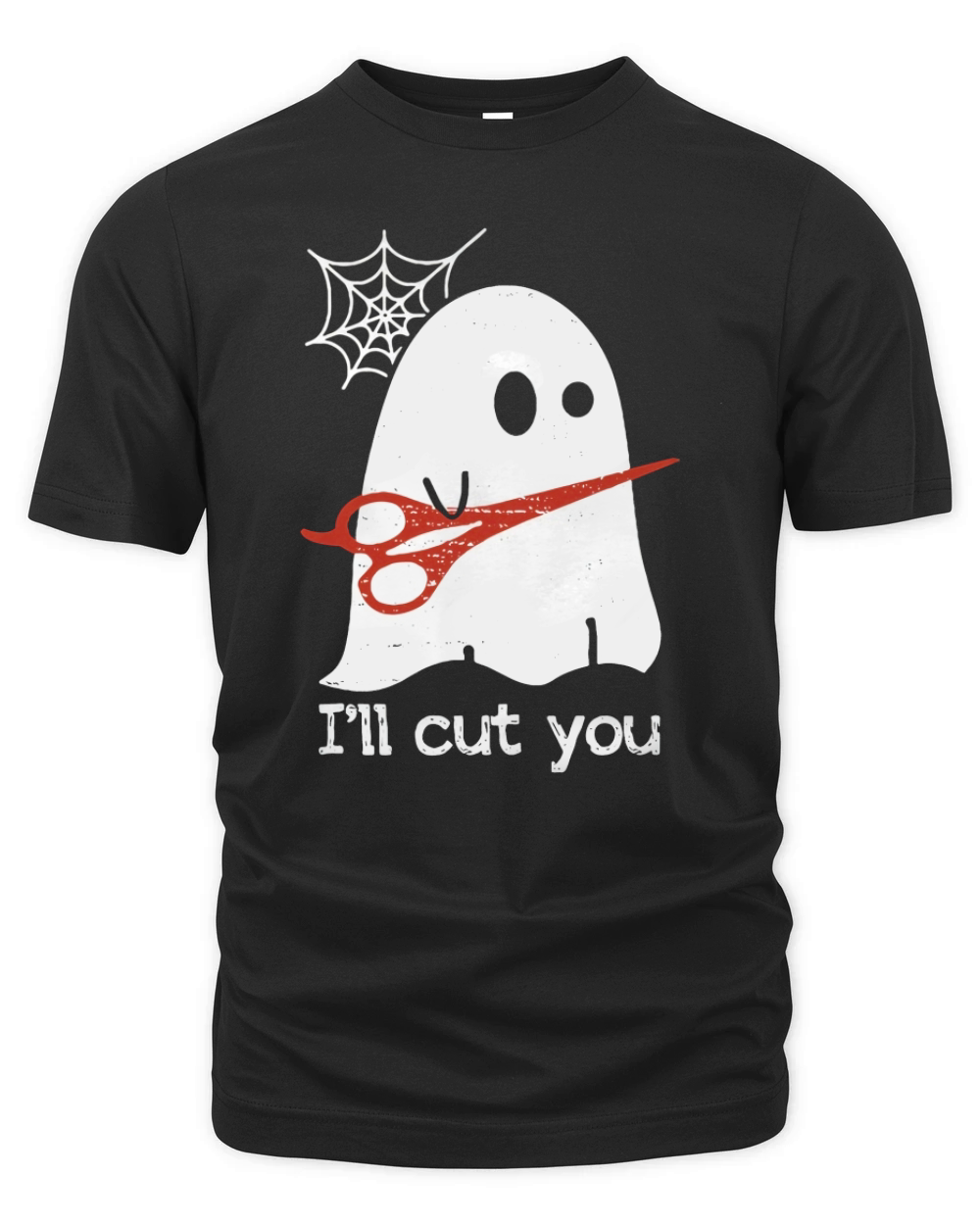 Halloween Boos Ghost I’ll cut you Organic Unisex T-shirt