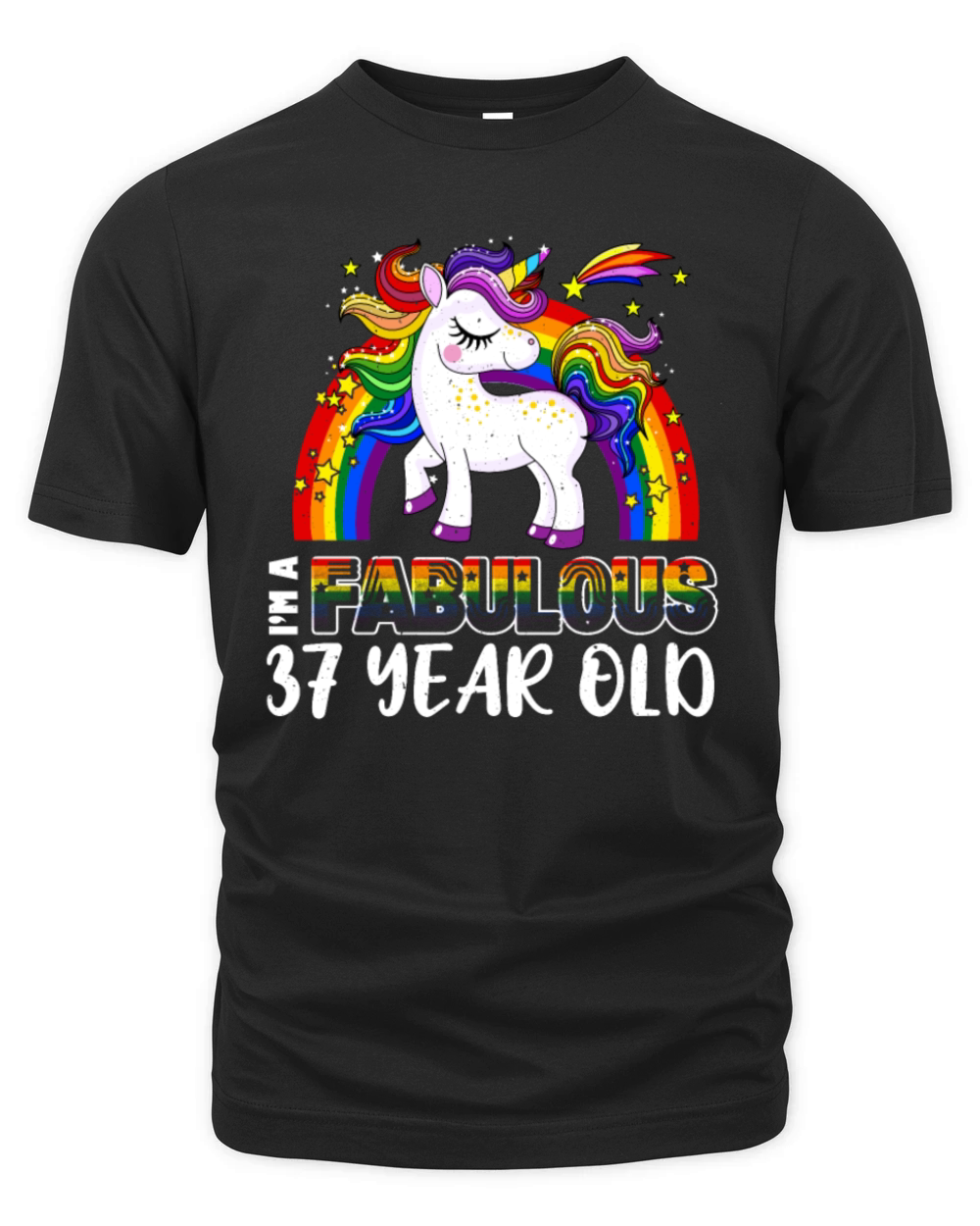 Unicorn Age 37 Years Gay Pride LGBT Pride Month Organic Unisex T-shirt