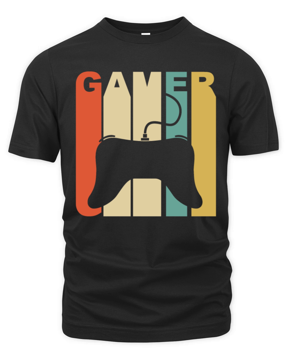 Vintage Gamer Controller Silhouette Retro Gaming Organic Unisex T-shirt
