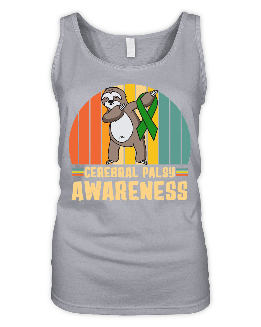 A220315 22 Cerebral Palsy Awareness Sloth Warrior Organic Women's Tank Top