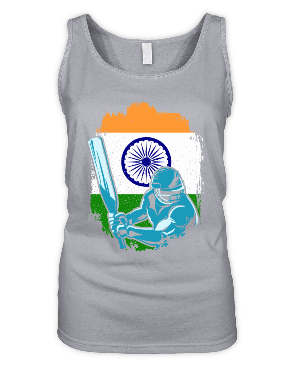 India Cricket Player Indian Flag Cricket Fan Organic Women's Tank Top