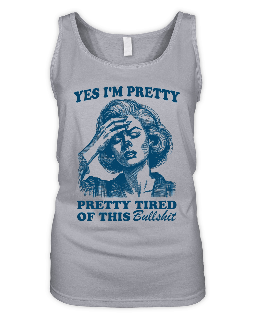 Pretty Tired Of This BS L Blue Organic Women's Tank Top