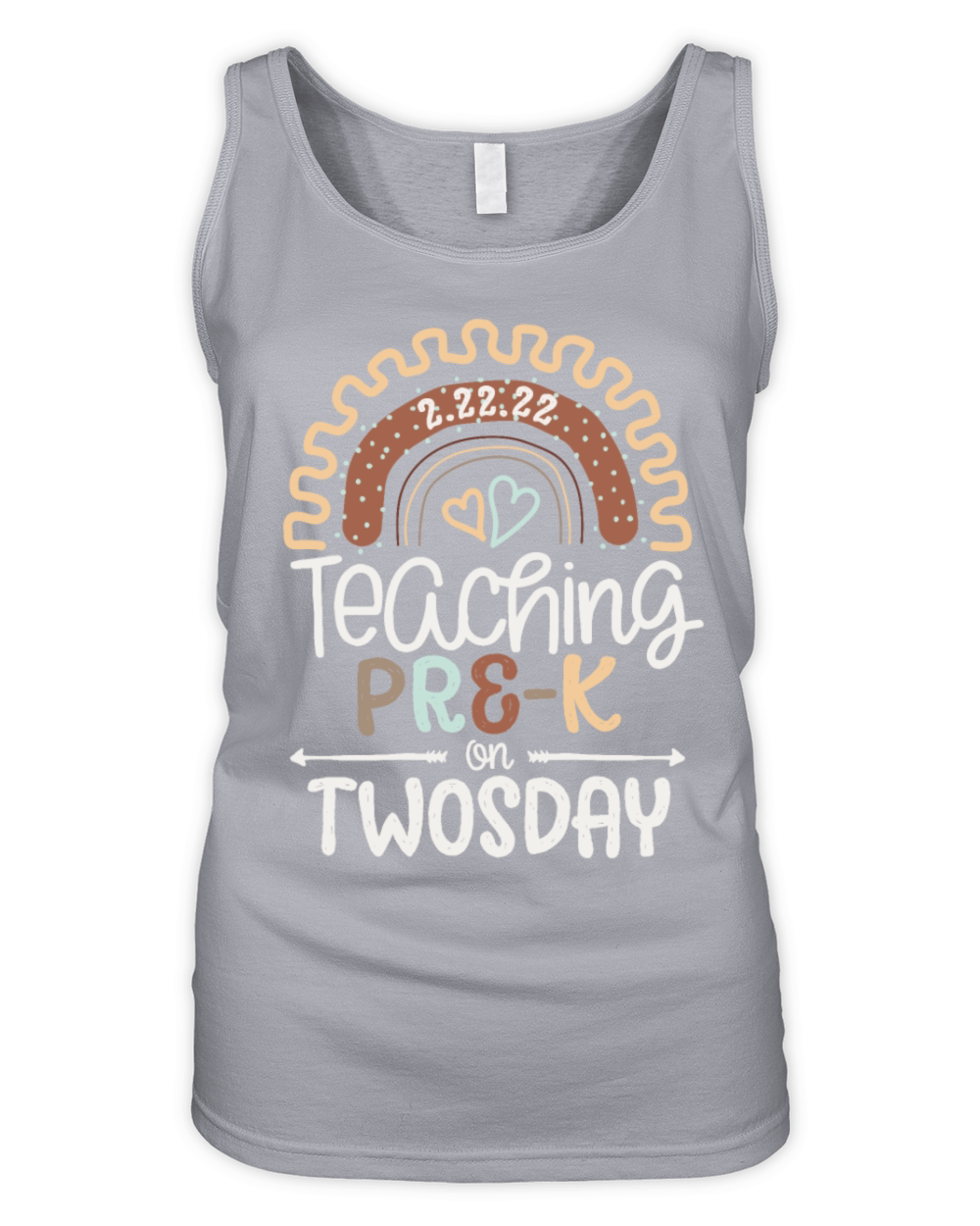 Teaching Pre-K on Twosday Organic Rainbow Organic Women's Tank Top