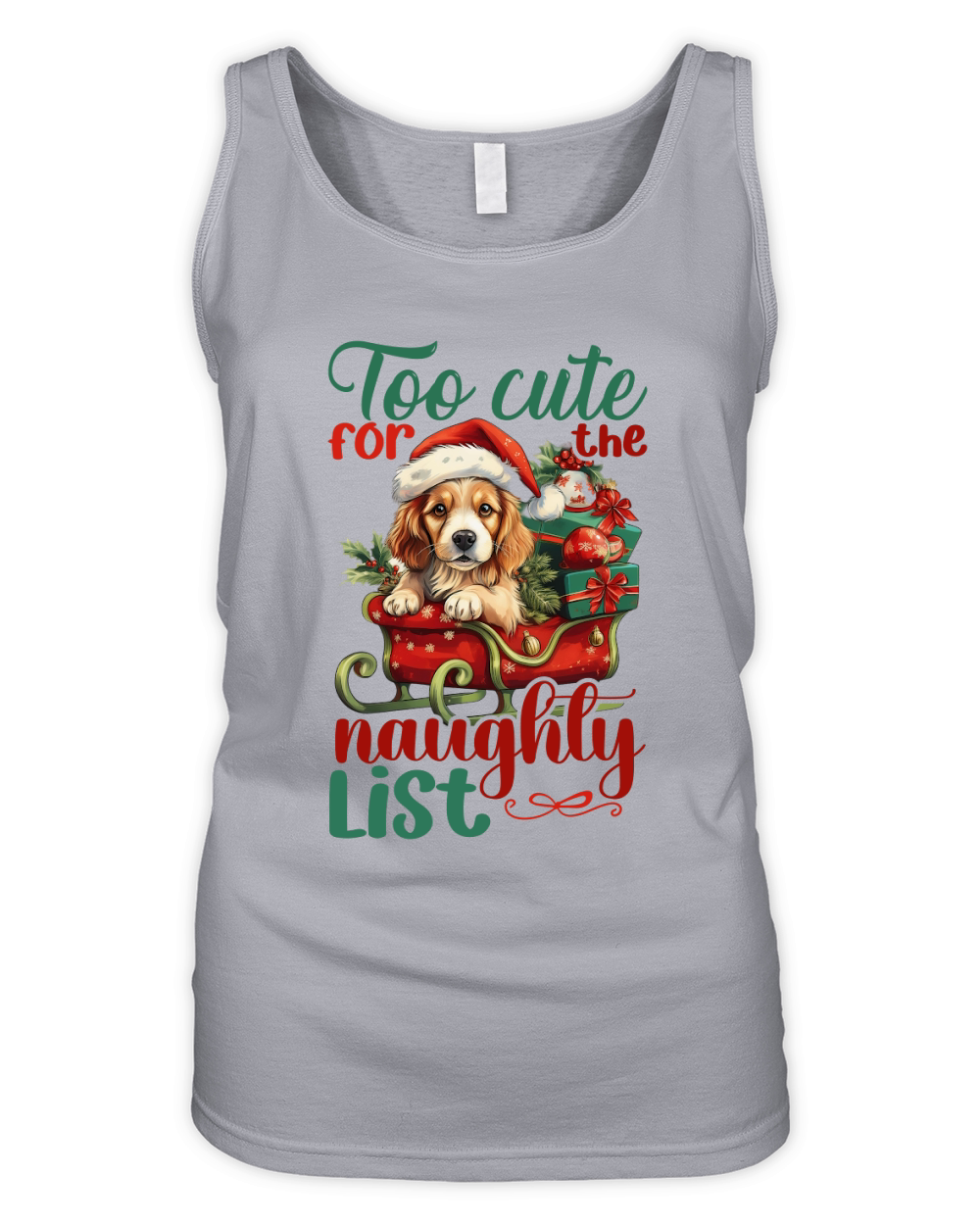 Too cute for the naughly list Dog 1 Organic Women's Tank Top