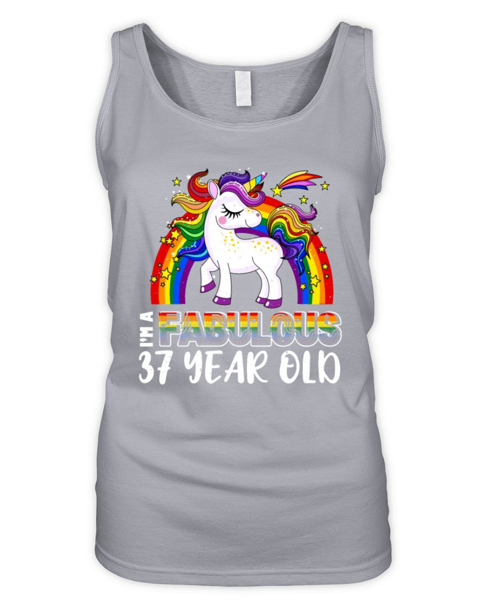 Unicorn Age 37 Years Gay Pride LGBT Pride Month Organic Women's Tank Top