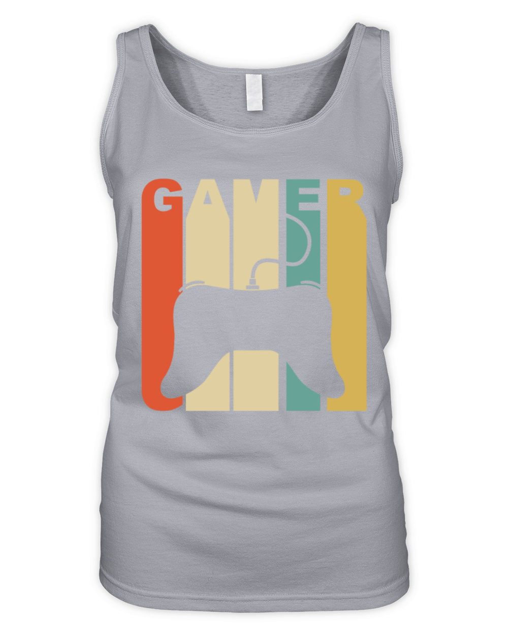 Vintage Gamer Controller Silhouette Retro Gaming Organic Women's Tank Top