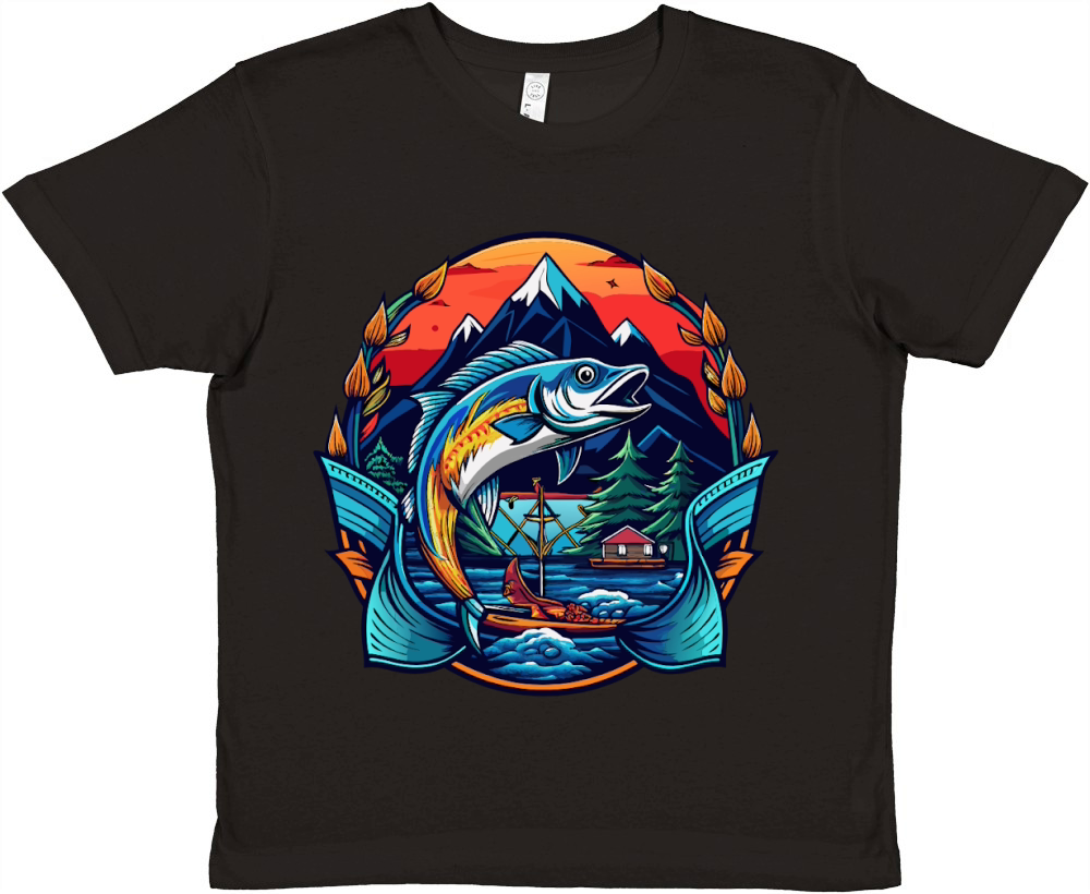 a fishing Premium Kids Crewneck T-shirt