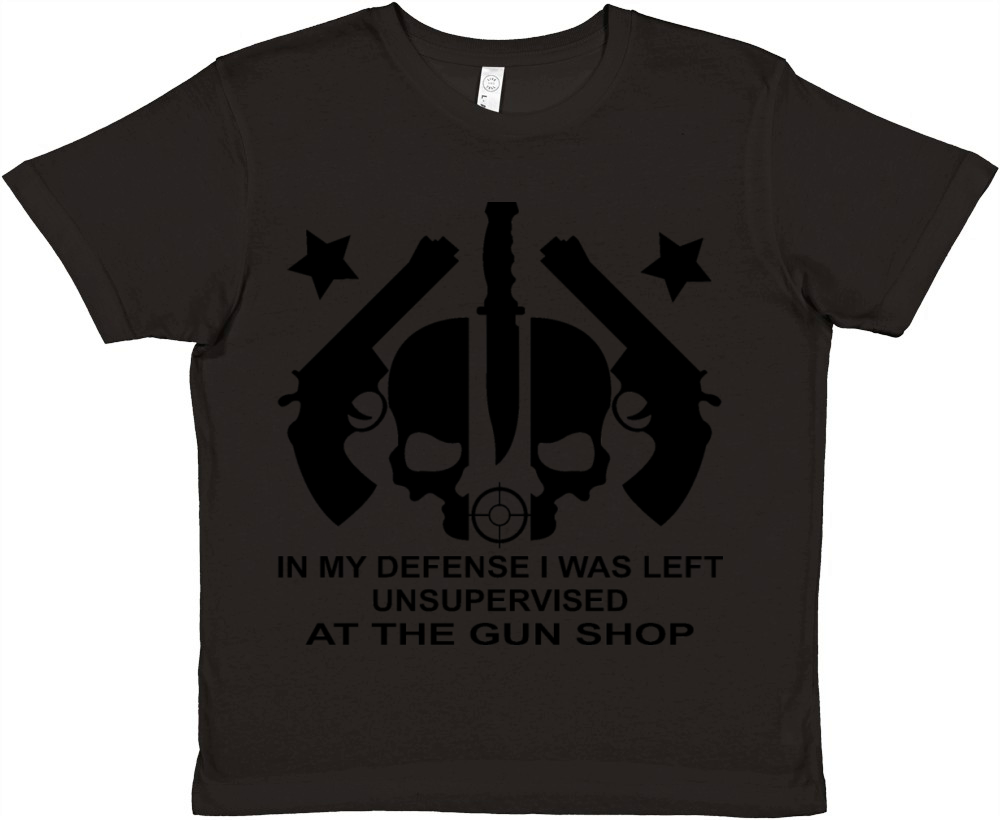 In My Defense I Was Left Unsupervised At Gun Shop Premium Kids Crewneck T-shirt