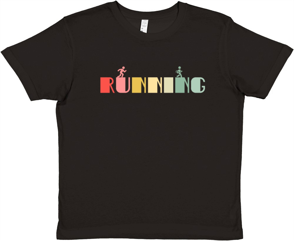 Retro Running Runner Vintage Run Sports Premium Kids Crewneck T-shirt
