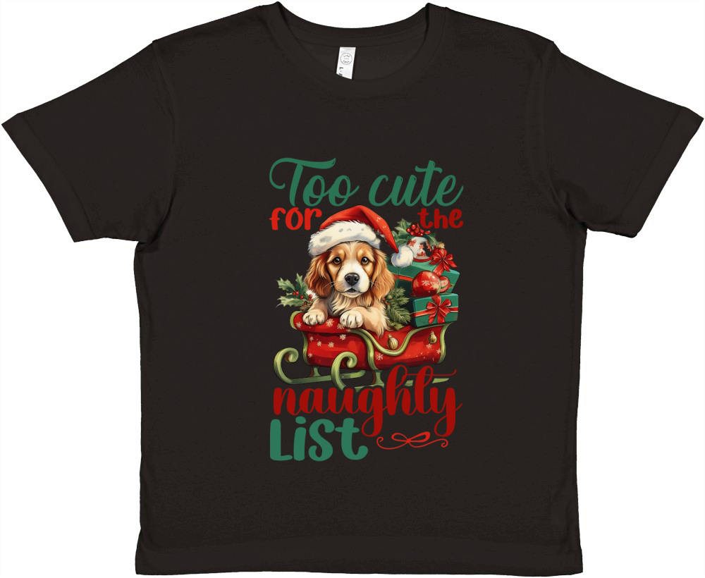 Too cute for the naughly list Dog 1 Premium Kids Crewneck T-shirt