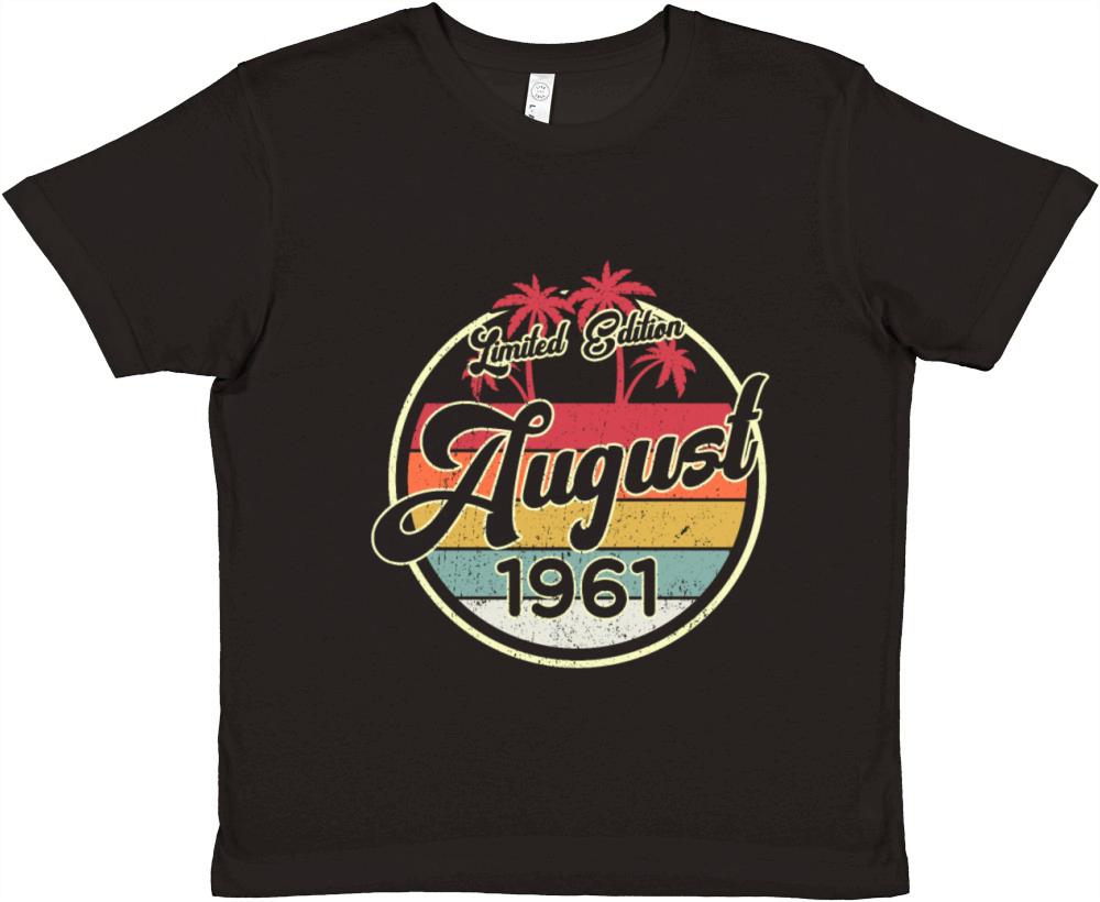 Vintage 80s August 1961 60th Birthday Gift Idea Premium Kids Crewneck T-shirt