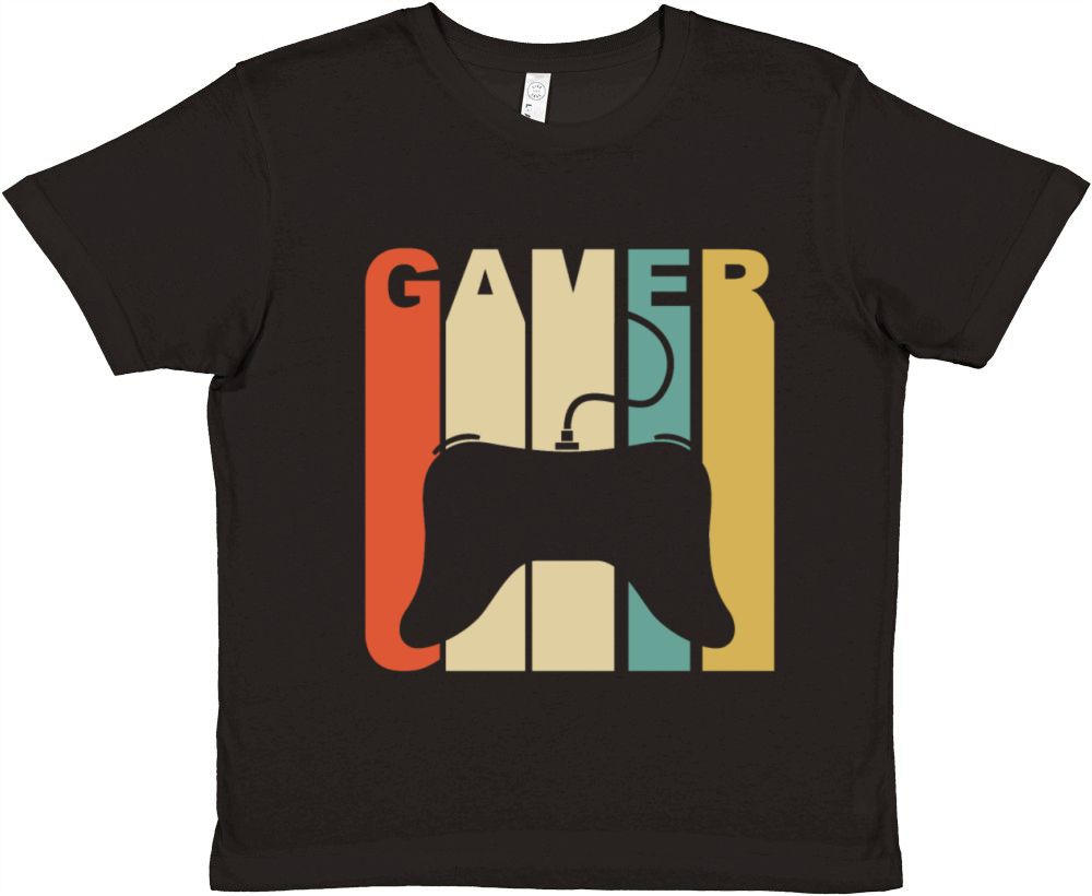 Vintage Gamer Controller Silhouette Retro Gaming Premium Kids Crewneck T-shirt