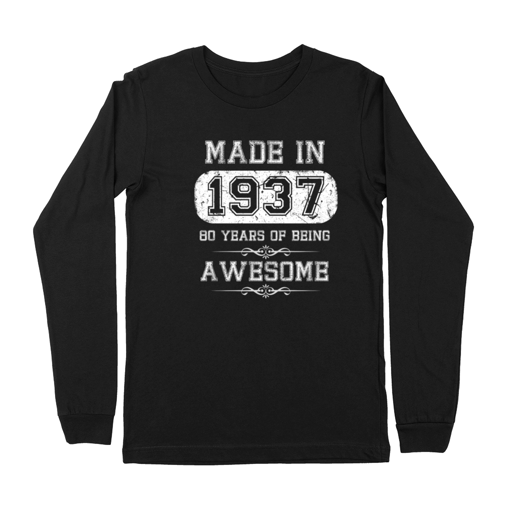 80th birthday shirts - made in 1937 tee shirts Premium Long Sleeve