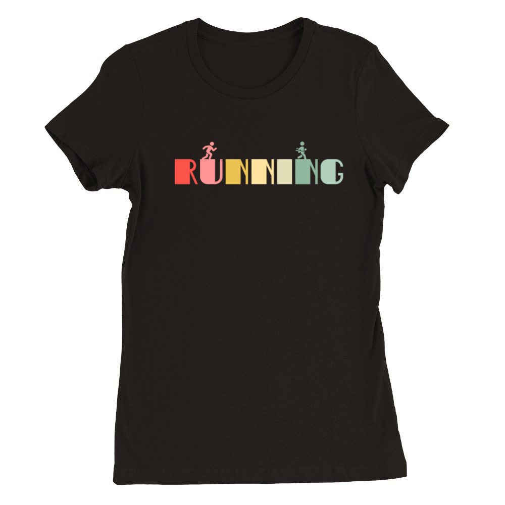 Retro Running Runner Vintage Run Sports Premium Womens Crewneck T-shirt