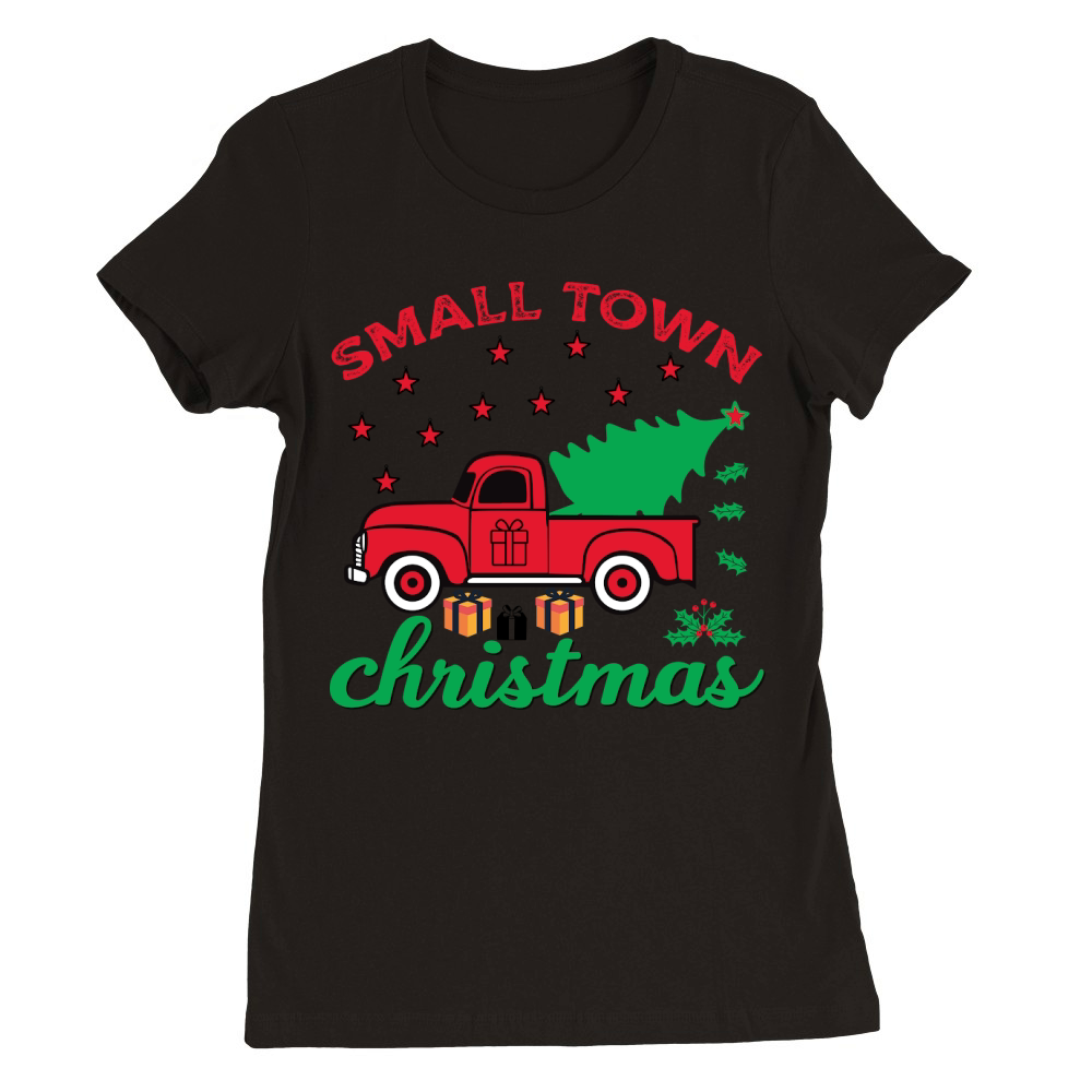 small town christmas Premium Womens Crewneck T-shirt