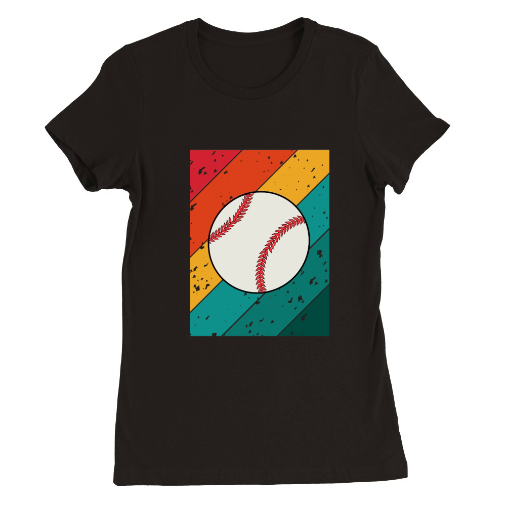 Vintage Shirt Design with Baseball Premium Womens Crewneck T-shirt