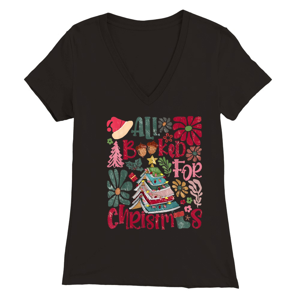 All booked for christmas 7 Premium Womens V-Neck T-shirt