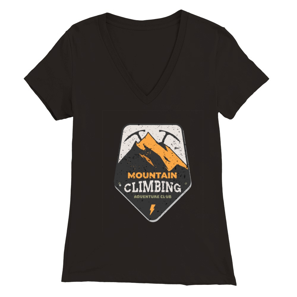 Climbing Mountain Outdor Hobby Sport Premium Womens V-Neck T-shirt