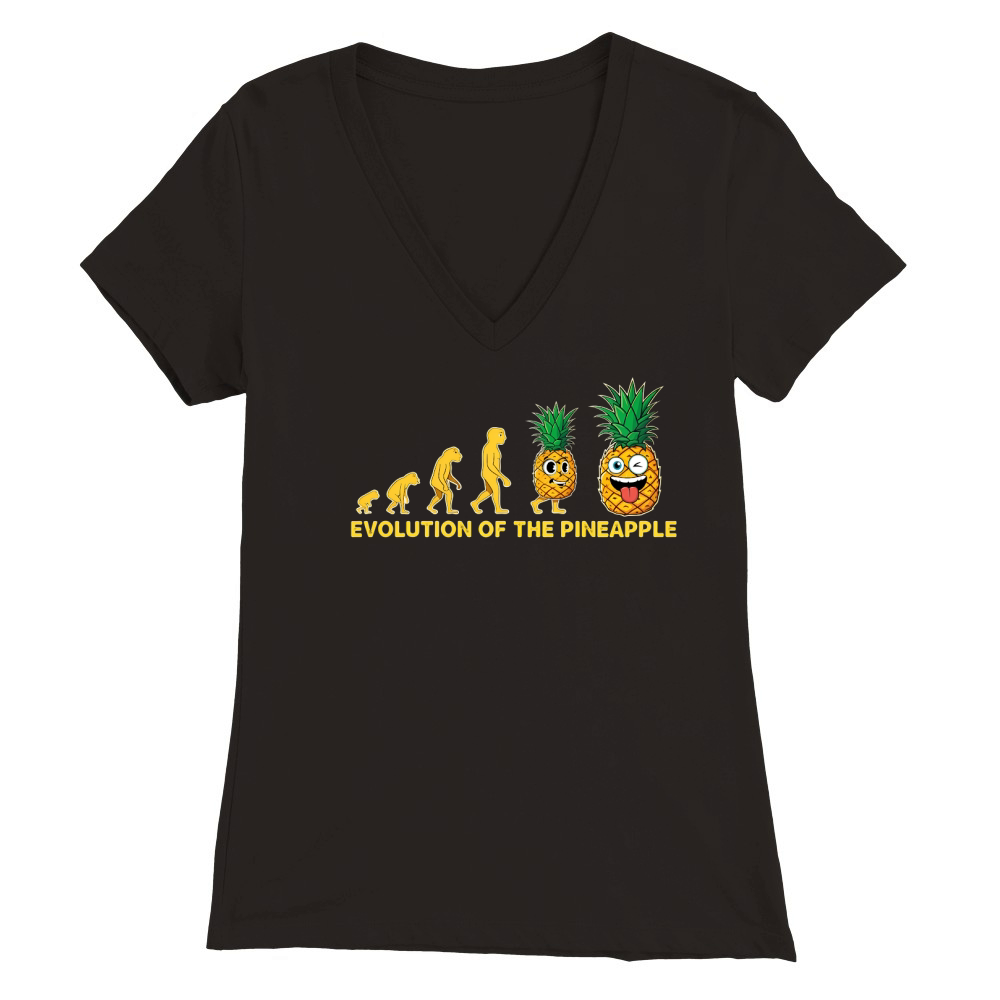 Evolution Of The Pineapple 03 Premium Womens V-Neck T-shirt