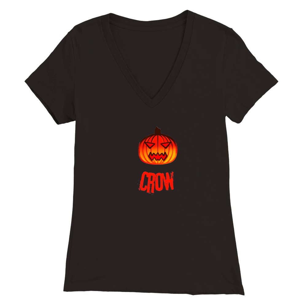 Pumpkin Crow Premium Womens V-Neck T-shirt
