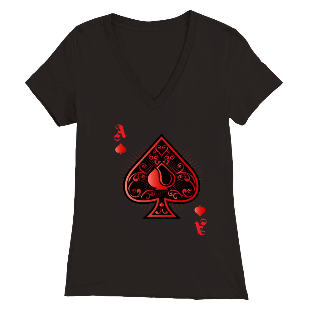 Spades Poker Ace Casino Premium Womens V-Neck T-shirt