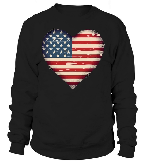 American Flag Heart Women Sweatshirt Unisex