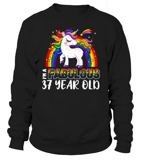 Unicorn Age 37 Years Gay Pride LGBT Pride Month Sweatshirt Unisex