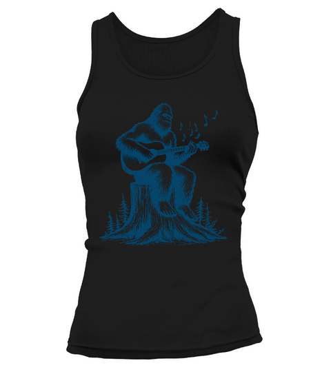 Bigfoot Playing Guitar L Blue Tank top Woman