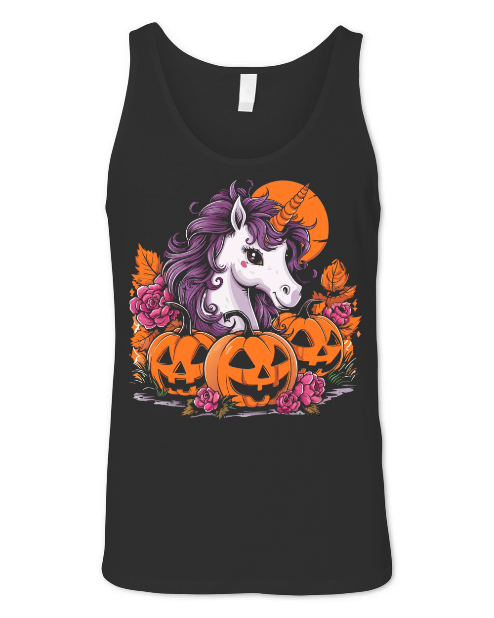 Unicorn and pumpkins Unisex Jersey Tank