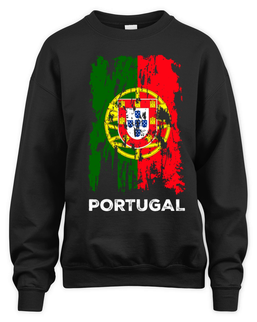 Distressed Portugal Country Flag Portuguese Pride Unisex Premium Crewneck Sweatshirt