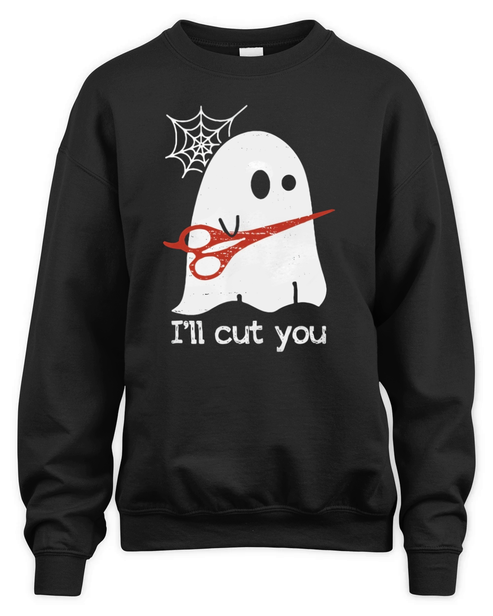 Halloween Boos Ghost I’ll cut you Unisex Premium Crewneck Sweatshirt