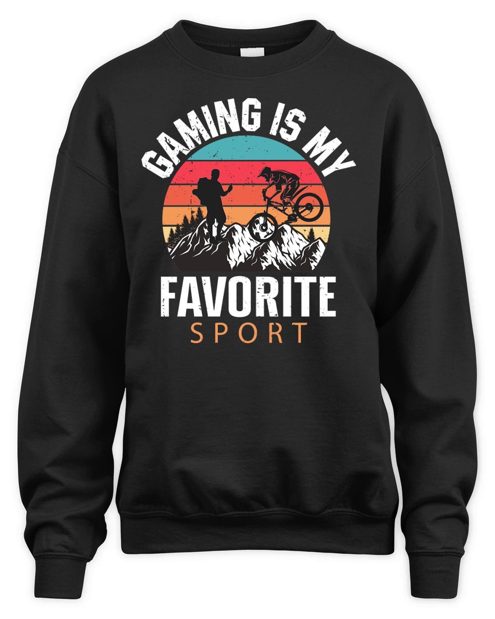 Hiking   Gaming is my favorite sport Unisex Premium Crewneck Sweatshirt