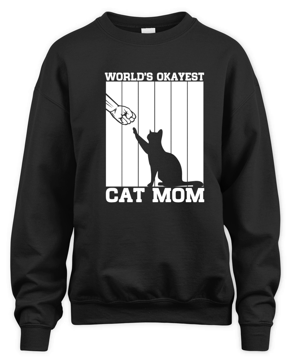Worlds okayest cat mom 02 Unisex Premium Crewneck Sweatshirt