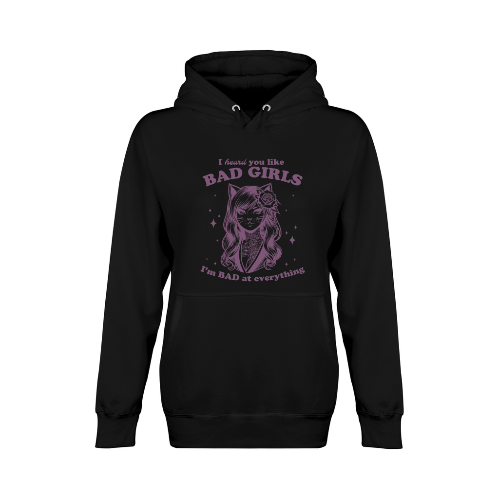 Cat Girl I Heard You Like Bad Girls L Purple Unisex Premium Pullover Hoodie