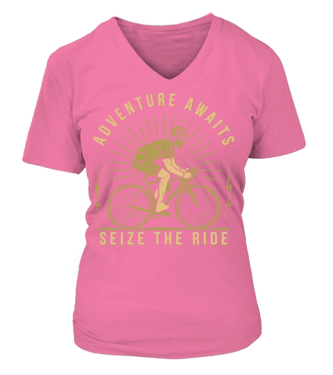 Adventure Awaits Seize the Ride V-neck T-Shirt Woman