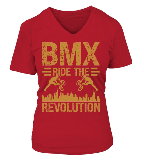 BMX Ride the Revolution V-neck T-Shirt Woman