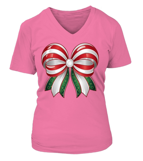 Coquette Christmas Tree 03 V-neck T-Shirt Woman