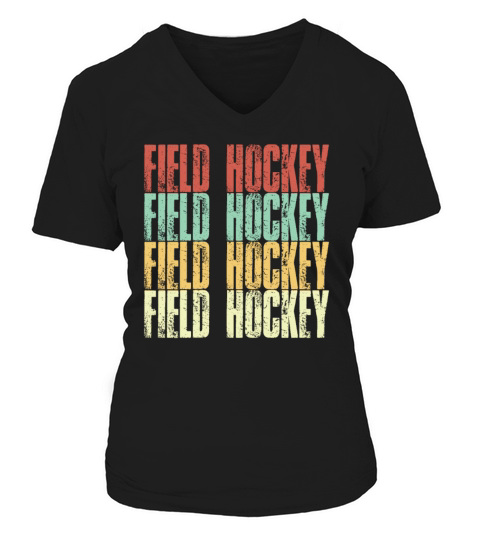 Field Hockey Vintage V-neck T-Shirt Woman